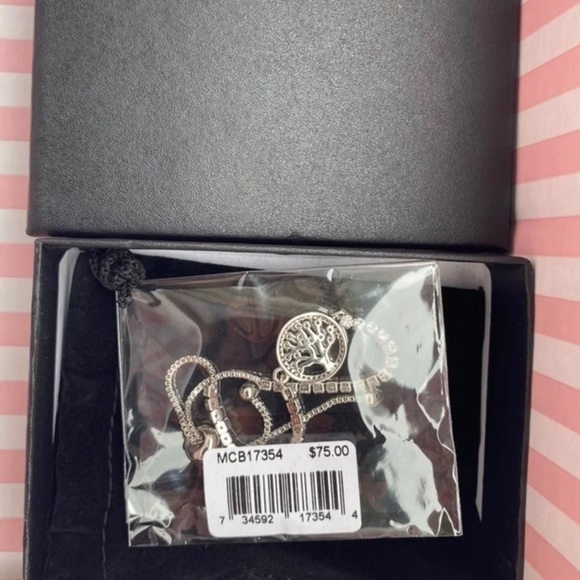 Cubic Zirconia Tree Of Life Adjustable Bolo Bracelet InFine Silver Plate jewelry - Picture 3 of 4